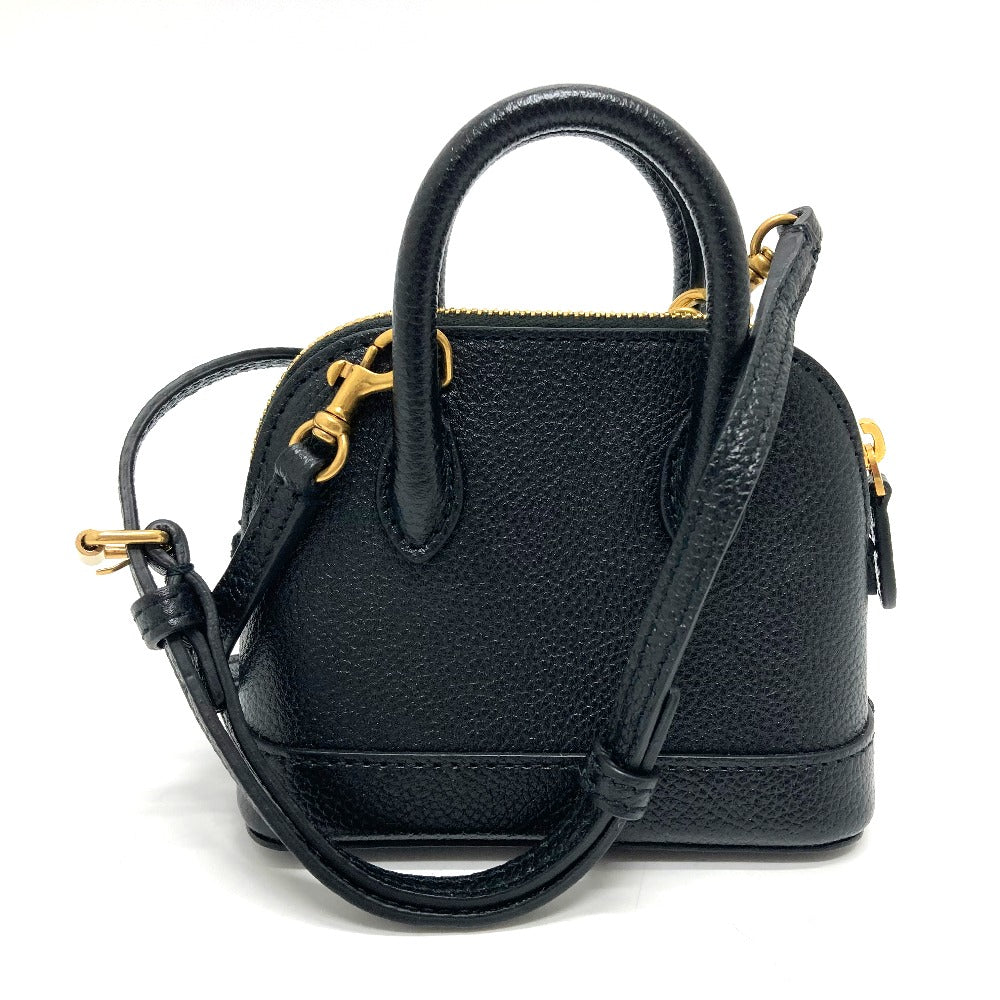 BALENCIAGA Shoulder Bag 639756 leather black logo Villetop Women Used Authentic