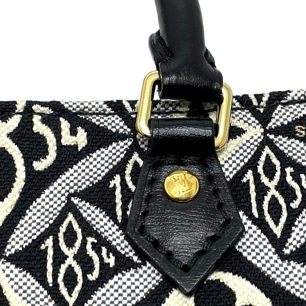 LOUIS VUITTON Handbag M80484 Jacquard Black x blue Monogram Jaguar SINCE 1854 Petit Sac Plat Women Used Authentic