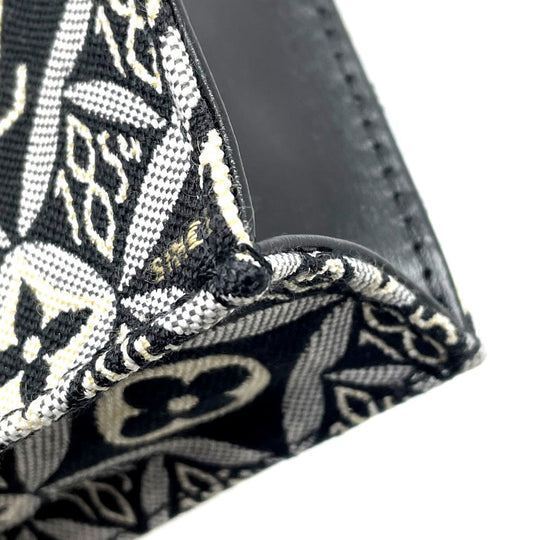 LOUIS VUITTON Handbag M80484 Jacquard Black x blue Monogram Jaguar SINCE 1854 Petit Sac Plat Women Used Authentic