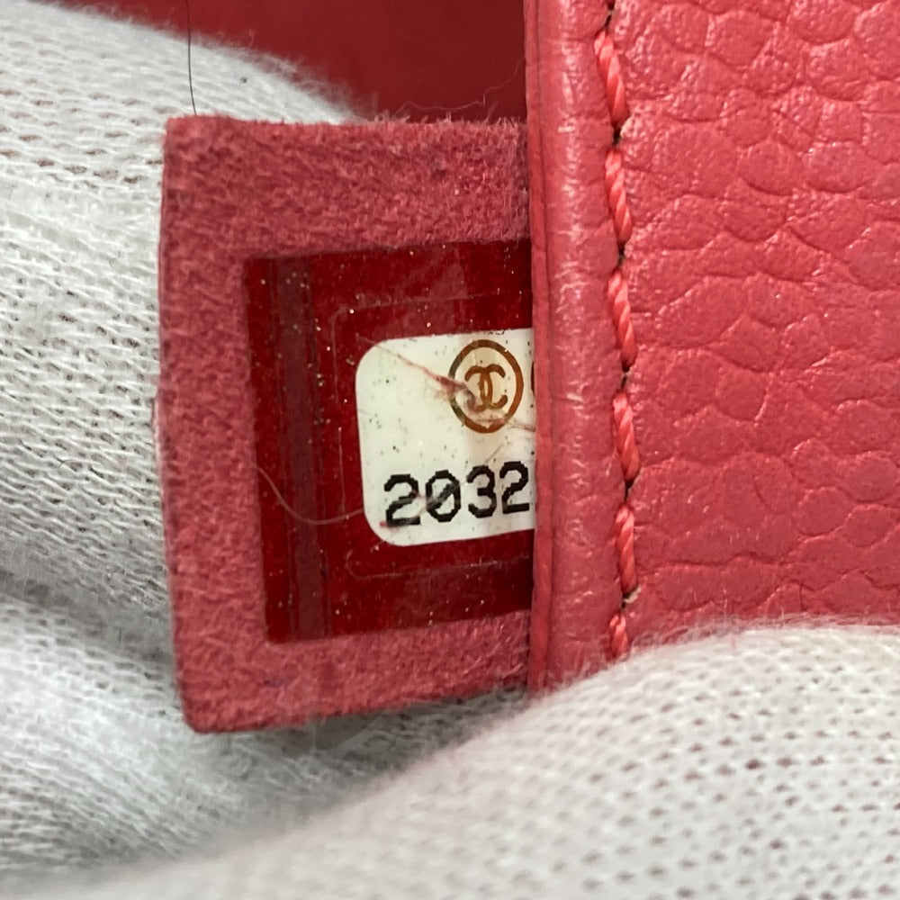 CHANEL Tote Bag A67921 Caviar skin pink CC COCO Mark Matrasse Women Used Authentic