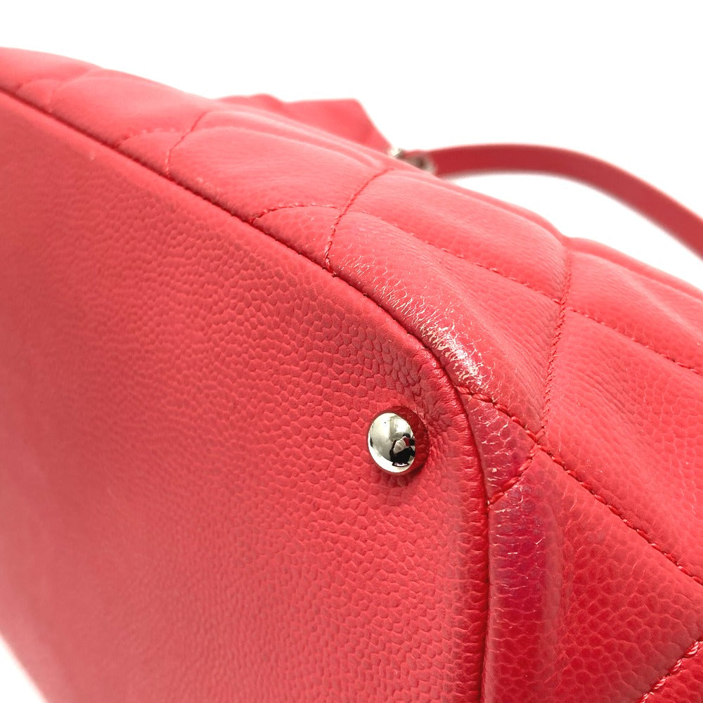 CHANEL Tote Bag A67921 Caviar skin pink CC COCO Mark Matrasse Women Used Authentic