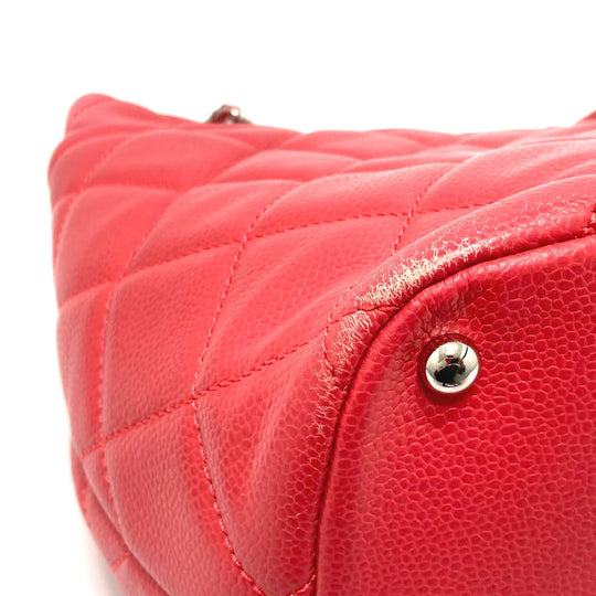 CHANEL Tote Bag A67921 Caviar skin pink CC COCO Mark Matrasse Women Used Authentic