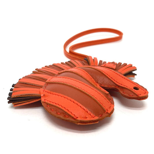 HERMES Bag charm Anyo Miro Orange zebra Gee Gee Savannah Women Used Authentic