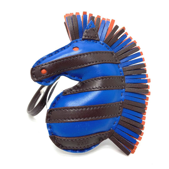 HERMES Bag charm Anyo Miro blue zebra Gee Gee Savannah Women Used Authentic