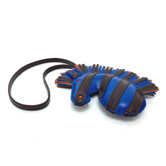 HERMES Bag charm Anyo Miro blue zebra Gee Gee Savannah Women Used Authentic