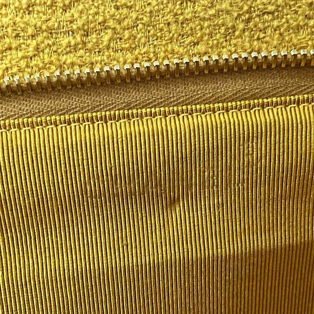 CHANEL Shoulder Bag pile Mustard type Comes with a clasp pouch Vstitch Chevron Women Used Authentic