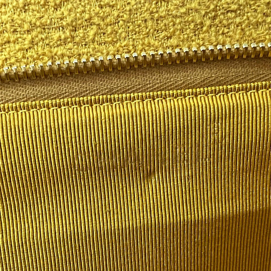 CHANEL Shoulder Bag pile Mustard type Comes with a clasp pouch Vstitch Chevron Women Used Authentic