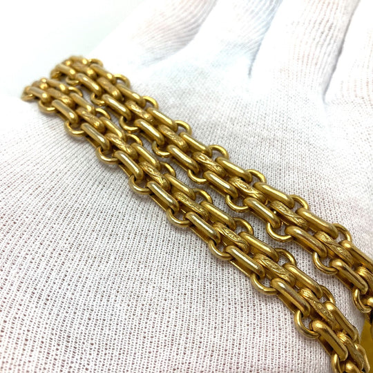 CHANEL Shoulder Bag pile Mustard type Comes with a clasp pouch Vstitch Chevron Women Used Authentic