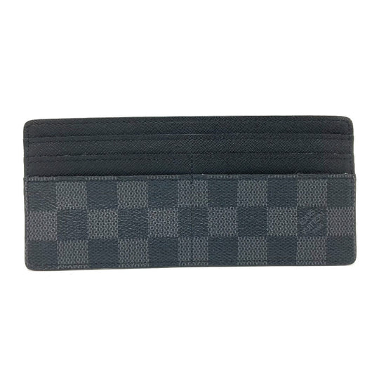 LOUIS VUITTON Card Case Damier Grafitto Canvas black Damier Grafitte mens Used Authentic
