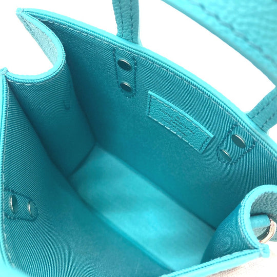 LOUIS VUITTON Shoulder Bag N60495 leather Blue type damier checkerboard Sac PlatXS Women Used Authentic