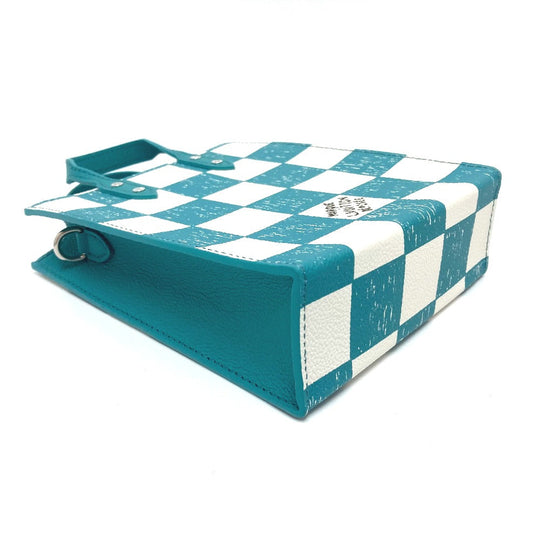 LOUIS VUITTON Shoulder Bag N60495 leather Blue type damier checkerboard Sac PlatXS Women Used Authentic