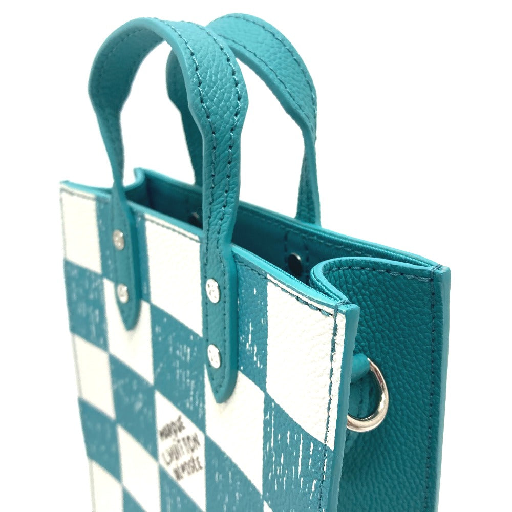 LOUIS VUITTON Shoulder Bag N60495 leather Blue type damier checkerboard Sac PlatXS Women Used Authentic