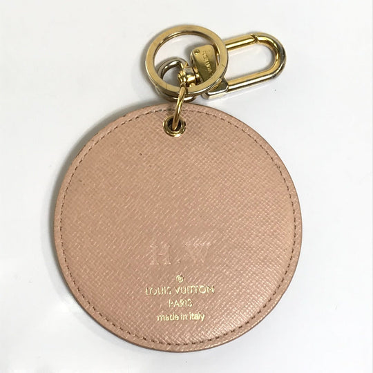 LOUIS VUITTON key ring M61943 Damier Azur Canvas White x pink Damier Azur Porto Cretaciennes Tahiti Women Used Authentic