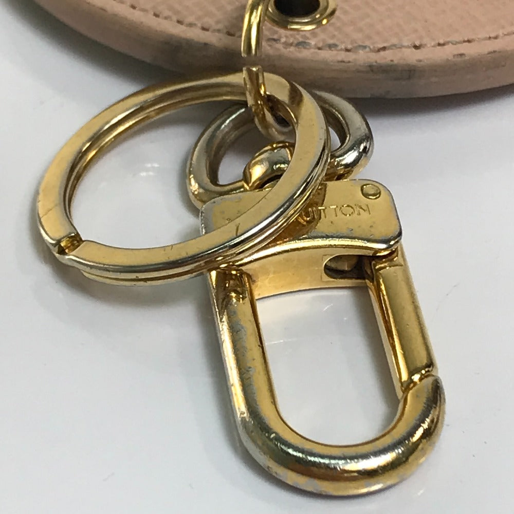 LOUIS VUITTON key ring M61943 Damier Azur Canvas White x pink Damier Azur Porto Cretaciennes Tahiti Women Used Authentic