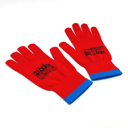 LOUIS VUITTON gloves MP2336 Nylon Red Gon RGB mens Used Authentic