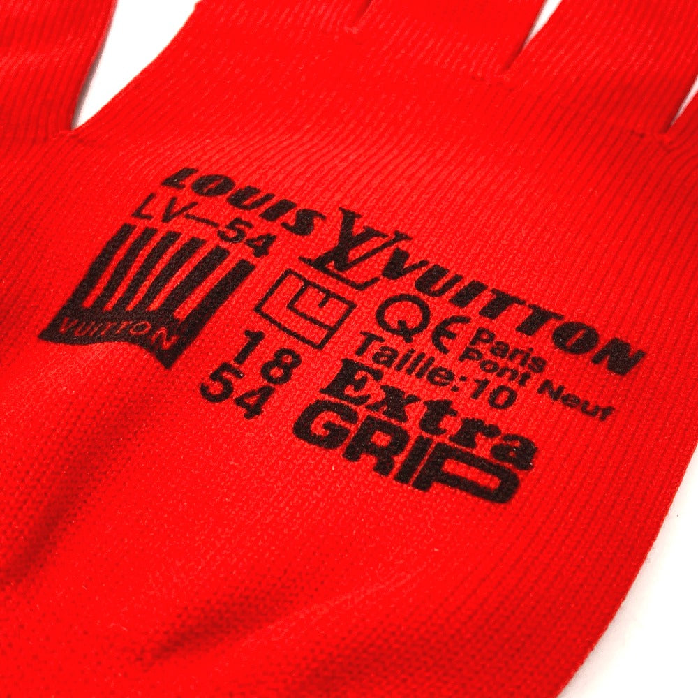 LOUIS VUITTON gloves MP2336 Nylon Red Gon RGB mens Used Authentic