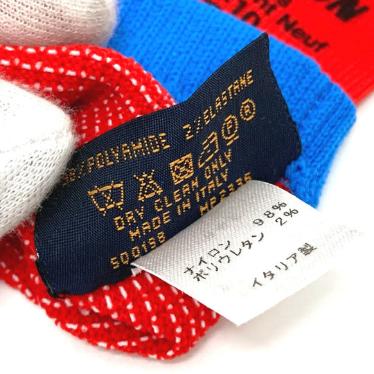 LOUIS VUITTON gloves MP2336 Nylon Red Gon RGB mens Used Authentic