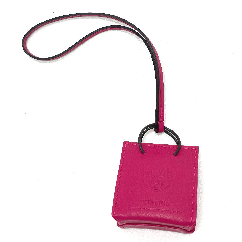 HERMES charm Anyo Miro pink Shopper sack orange Women Used Authentic