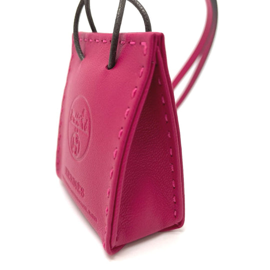 HERMES charm Anyo Miro pink Shopper sack orange Women Used Authentic