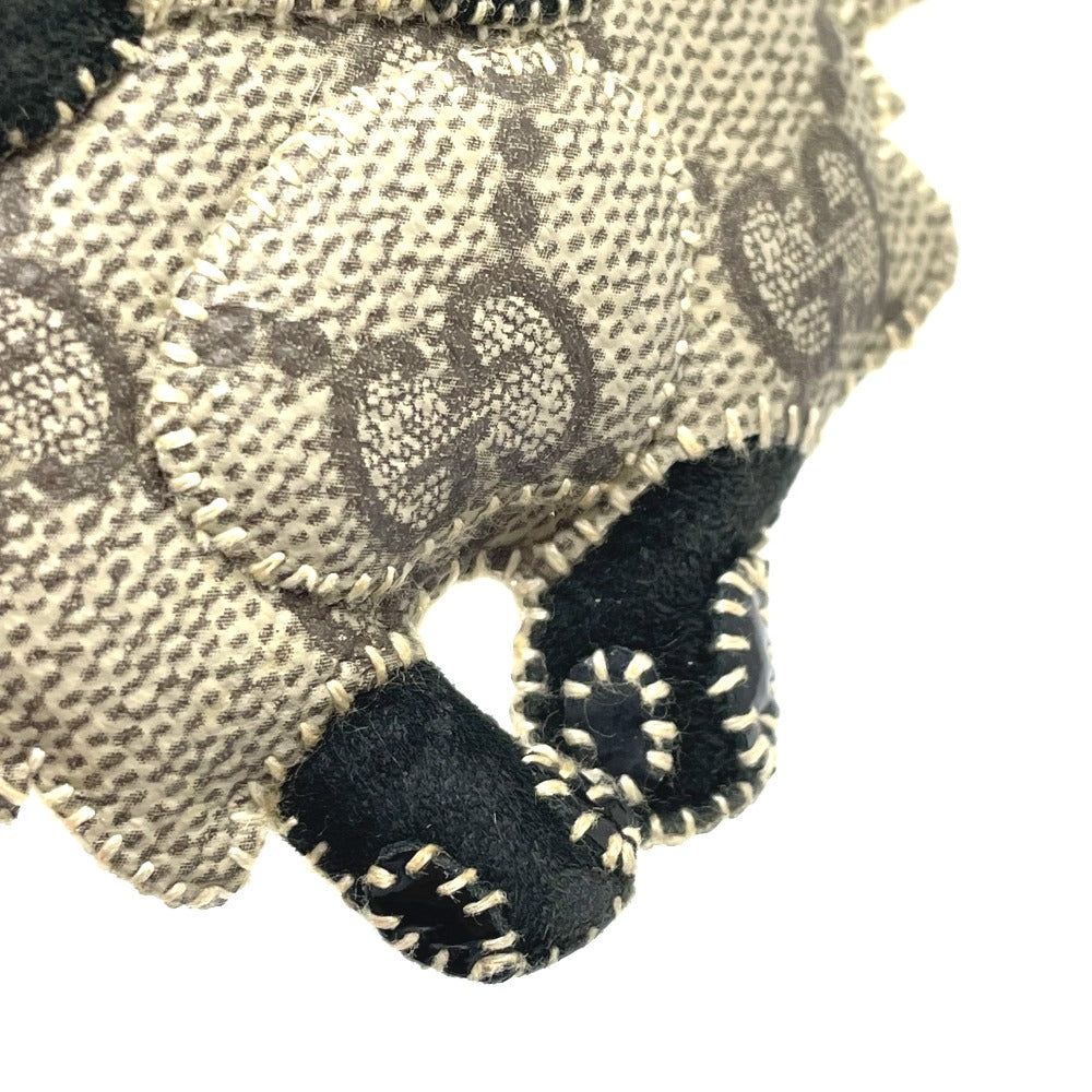 GUCCI charm GG Supreme Canvas beige Fox Guccioli Women Used Authentic