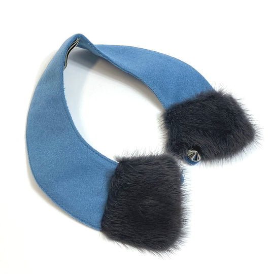 FENDI Other fashion goods cashmere Blue x gray False collar Attached color Women Used Authentic