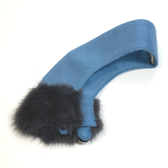 FENDI Other fashion goods cashmere Blue x gray False collar Attached color Women Used Authentic
