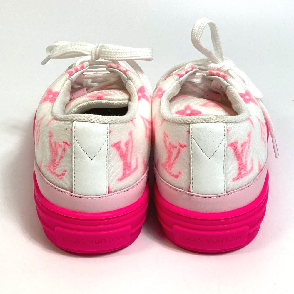 LOUIS VUITTON sneakers canvas White x pink Monogram Stellar line technical fabric 35.5