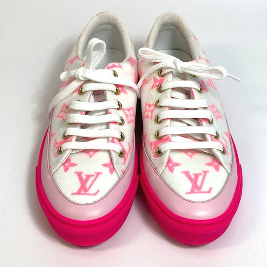 LOUIS VUITTON sneakers canvas White x pink Monogram Stellar line technical fabric 35.5
