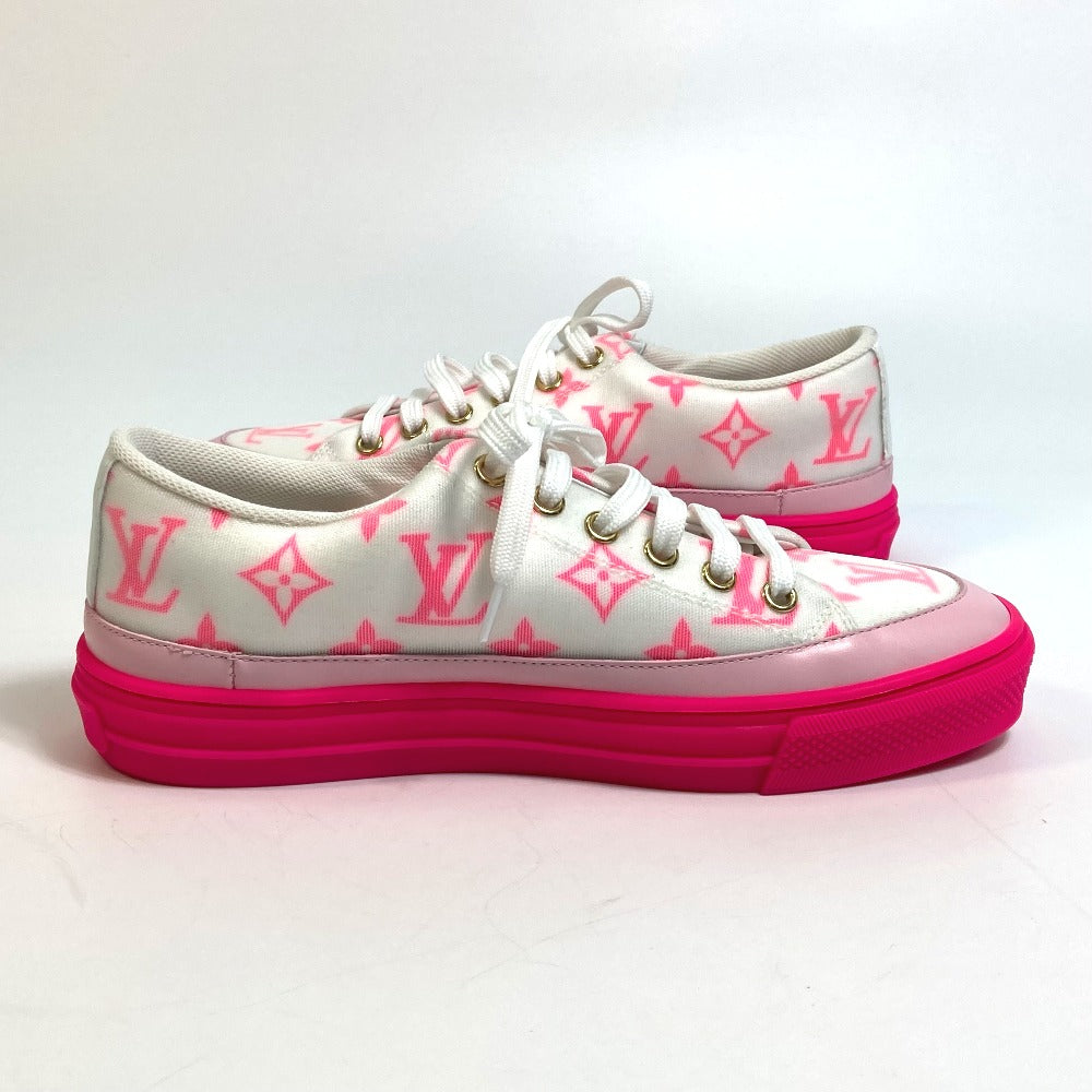 LOUIS VUITTON sneakers canvas White x pink Monogram Stellar line technical fabric 35.5