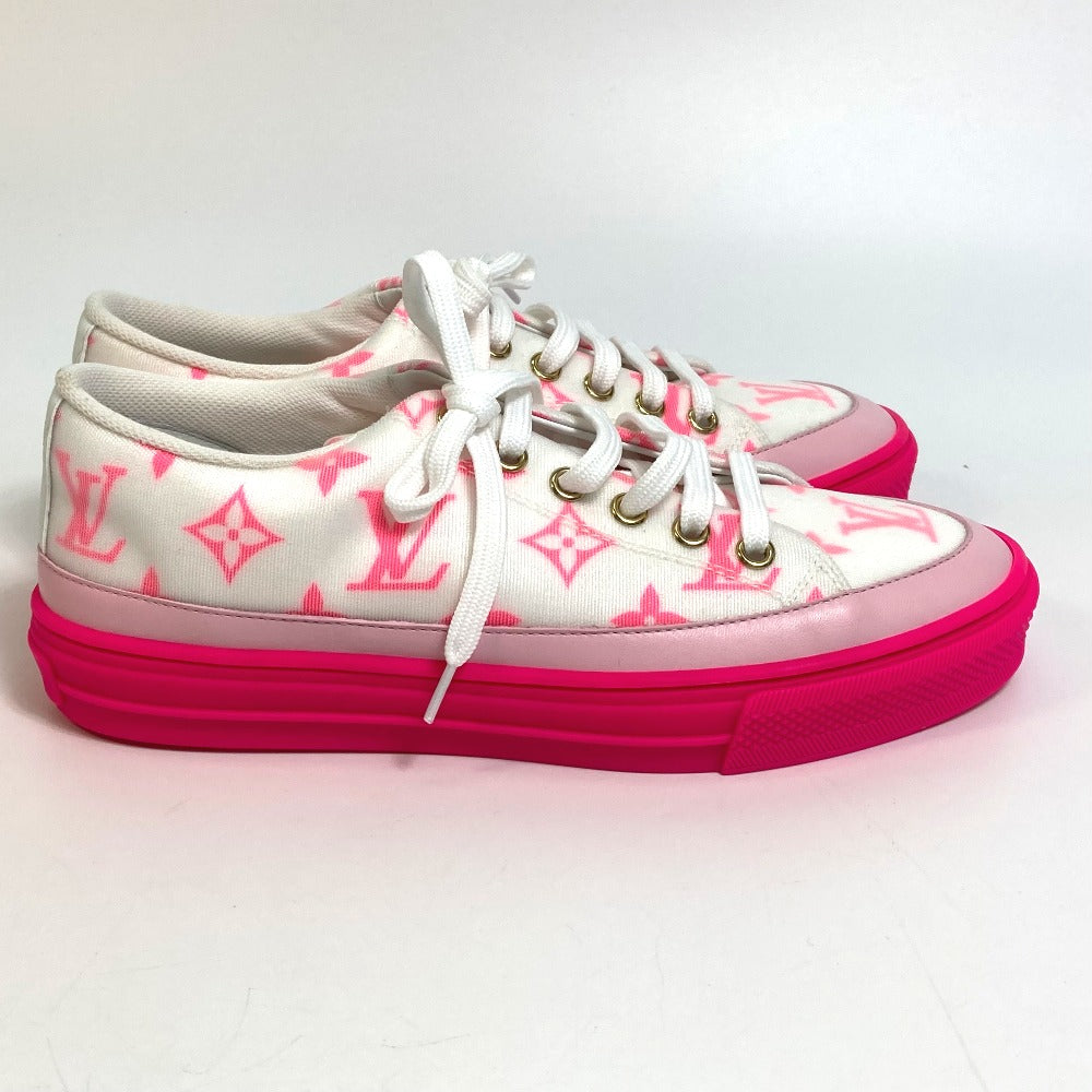 LOUIS VUITTON sneakers canvas White x pink Monogram Stellar line technical fabric 35.5