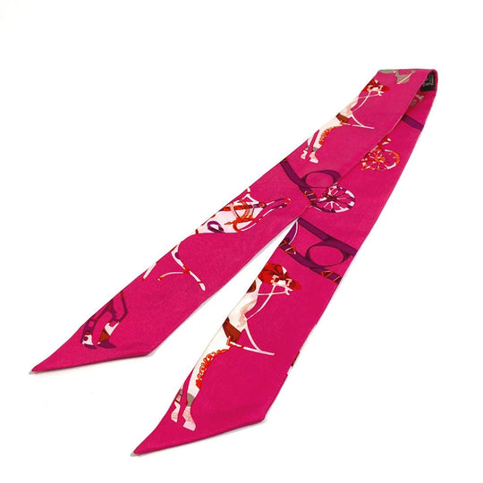 HERMES scarf silk pink Fashion Accessories Overall handle Women Used Authentic