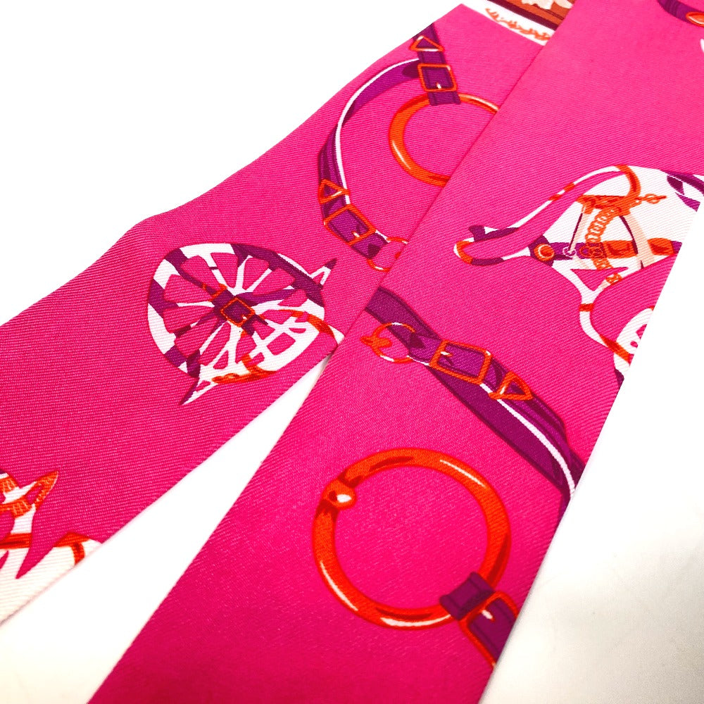 HERMES scarf silk pink Fashion Accessories Overall handle Women Used Authentic