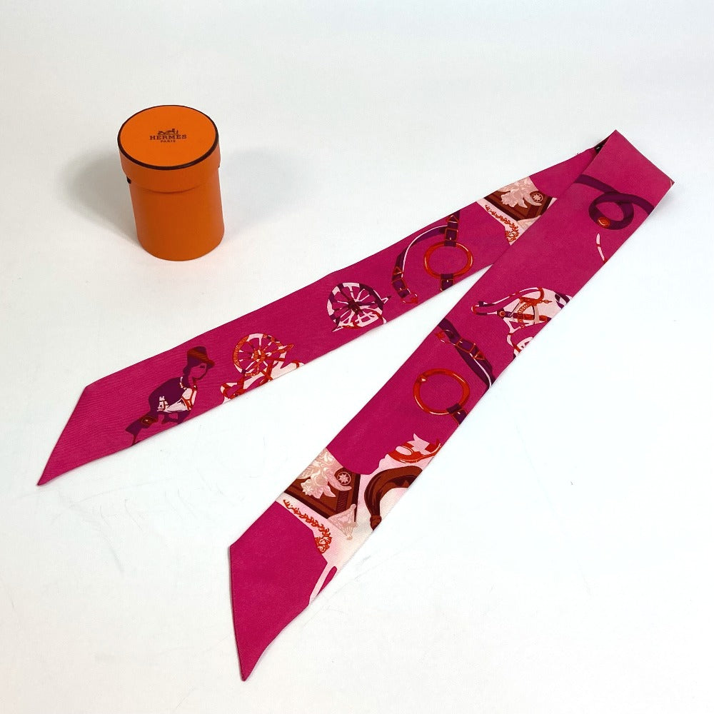 HERMES scarf silk pink Fashion Accessories Overall handle Women Used Authentic