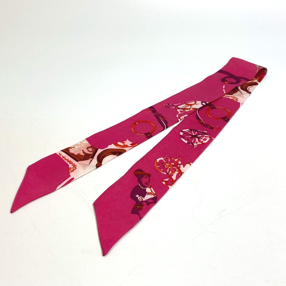 HERMES scarf silk pink Fashion Accessories Overall handle Women Used Authentic