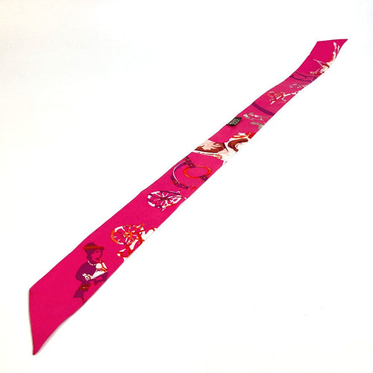 HERMES scarf silk pink Fashion Accessories Overall handle Women Used Authentic