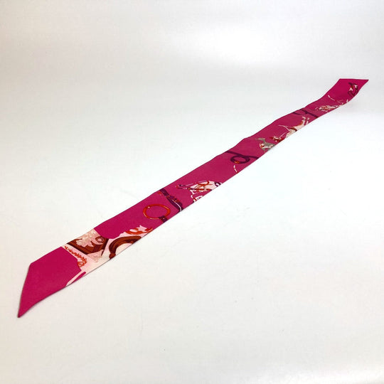 HERMES scarf silk pink Fashion Accessories Overall handle Women Used Authentic