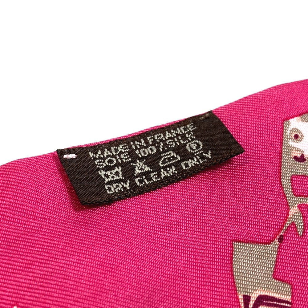HERMES scarf silk pink Fashion Accessories Overall handle Women Used Authentic
