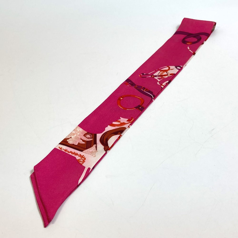 HERMES scarf silk pink Fashion Accessories Overall handle Women Used Authentic