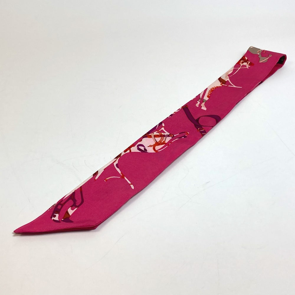 HERMES scarf silk pink Fashion Accessories Overall handle Women Used Authentic