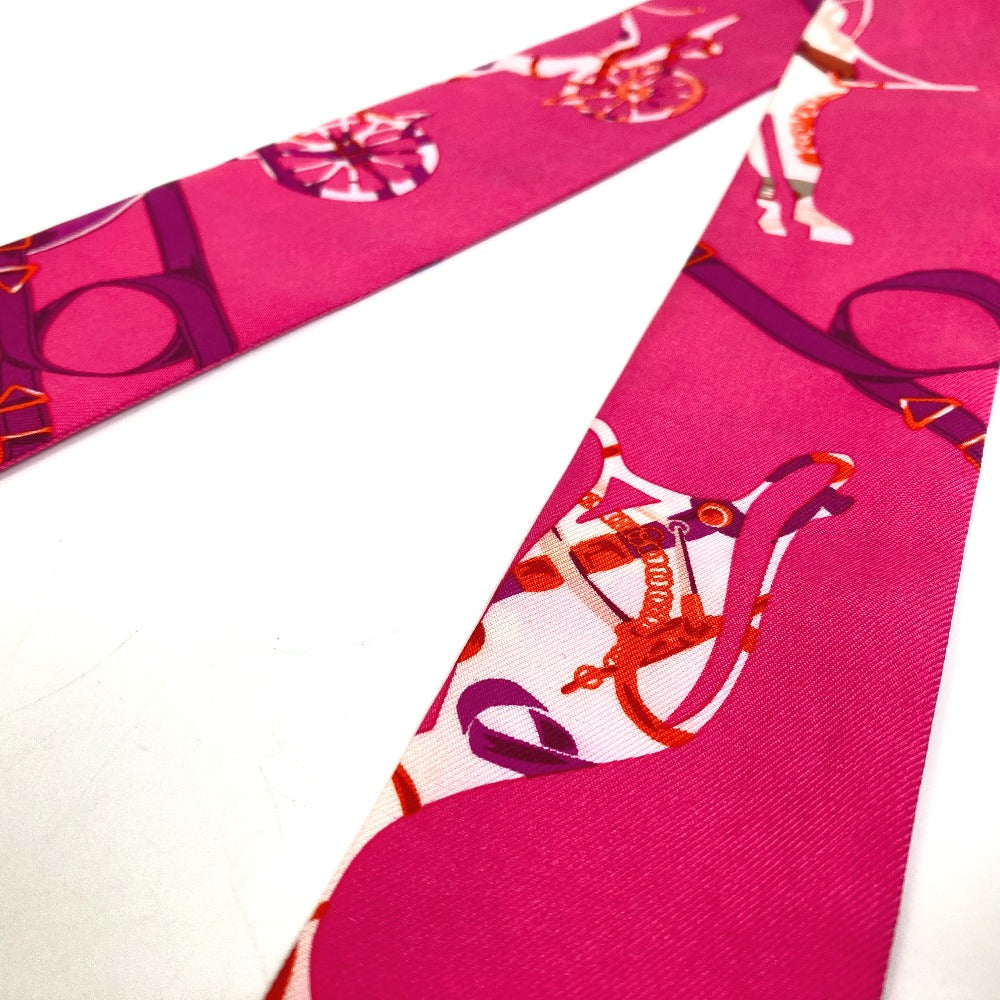 HERMES scarf silk pink Fashion Accessories Overall handle Women Used Authentic