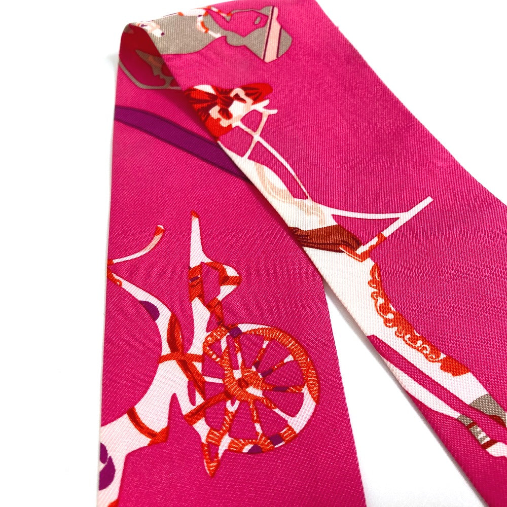 HERMES scarf silk pink Fashion Accessories Overall handle Women Used Authentic