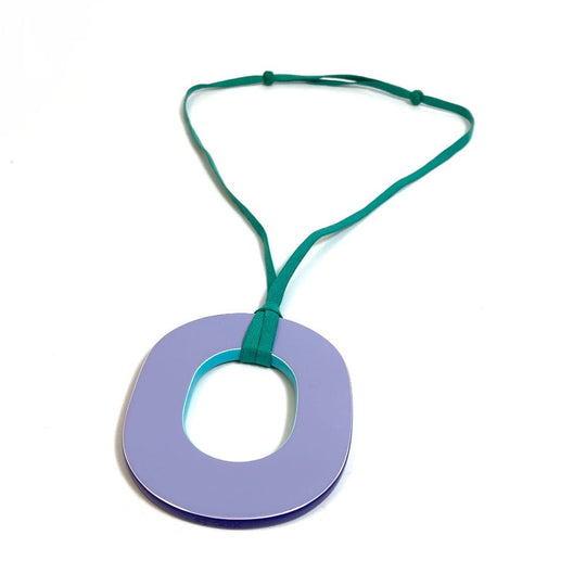 HERMES Necklace lacquer Green type x Purple type Ism Pigman GM Women Used Authentic