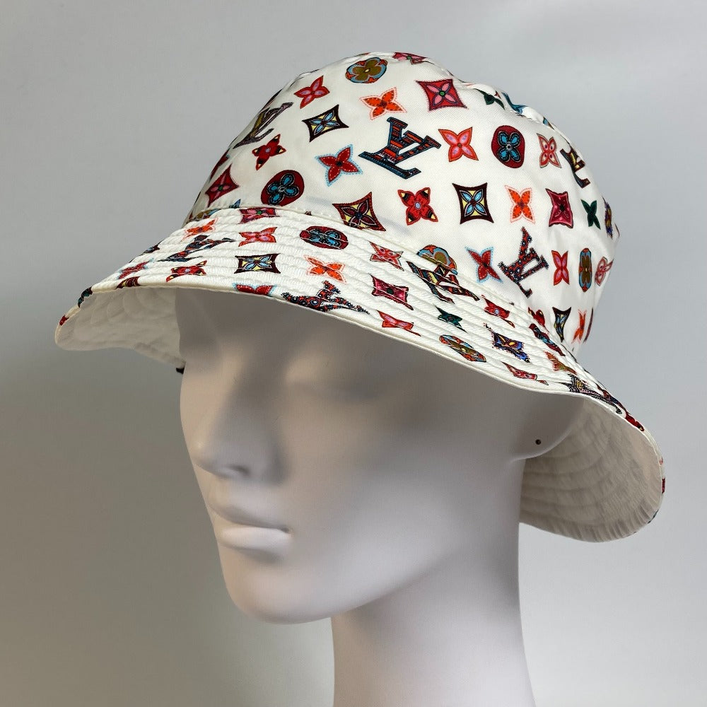 LOUIS VUITTON hat M76718 Nylon White x Multicolor Monogram Bob Lovely Gram unisex(Unisex) S Used Authentic
