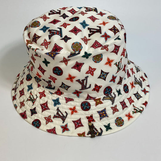 LOUIS VUITTON hat M76718 Nylon White x Multicolor Monogram Bob Lovely Gram unisex(Unisex) S Used Authentic