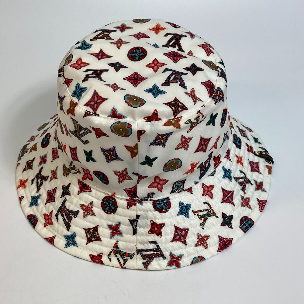 LOUIS VUITTON hat M76718 Nylon White x Multicolor Monogram Bob Lovely Gram unisex(Unisex) S Used Authentic