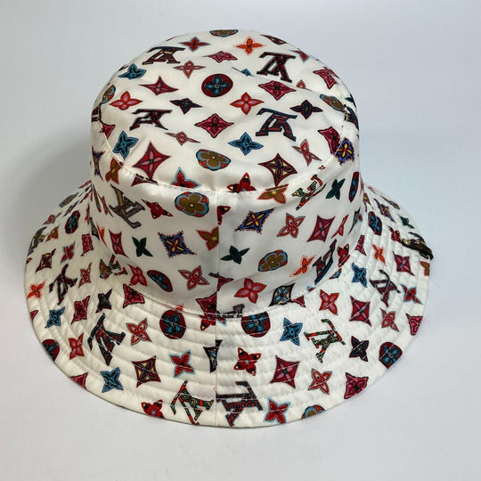 LOUIS VUITTON hat M76718 Nylon White x Multicolor Monogram Bob Lovely Gram unisex(Unisex) S Used Authentic