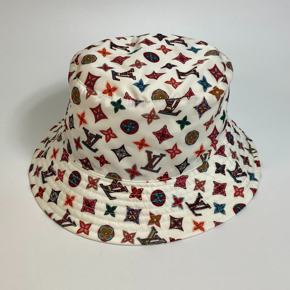 LOUIS VUITTON hat M76718 Nylon White x Multicolor Monogram Bob Lovely Gram unisex(Unisex) S Used Authentic