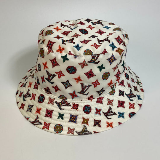 LOUIS VUITTON hat M76718 Nylon White x Multicolor Monogram Bob Lovely Gram unisex(Unisex) S Used Authentic