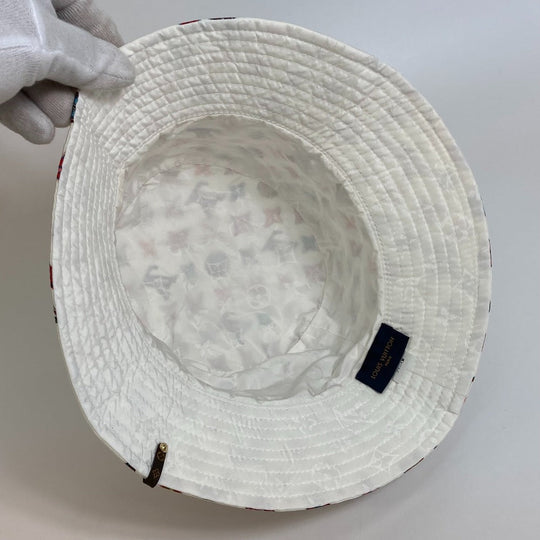 LOUIS VUITTON hat M76718 Nylon White x Multicolor Monogram Bob Lovely Gram unisex(Unisex) S Used Authentic
