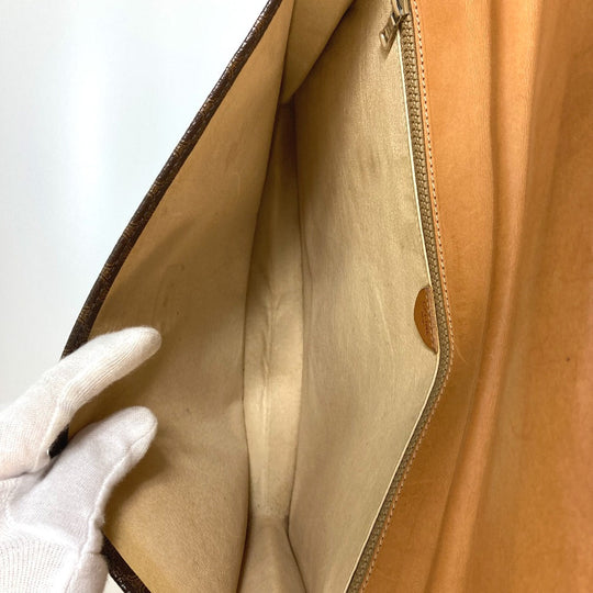 CELINE Business bag PVC / Leather Brown Macadam vintage unisex(Unisex) Used Authentic